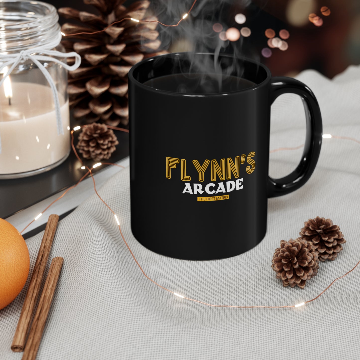 FLYNN'S Black mug 11oz