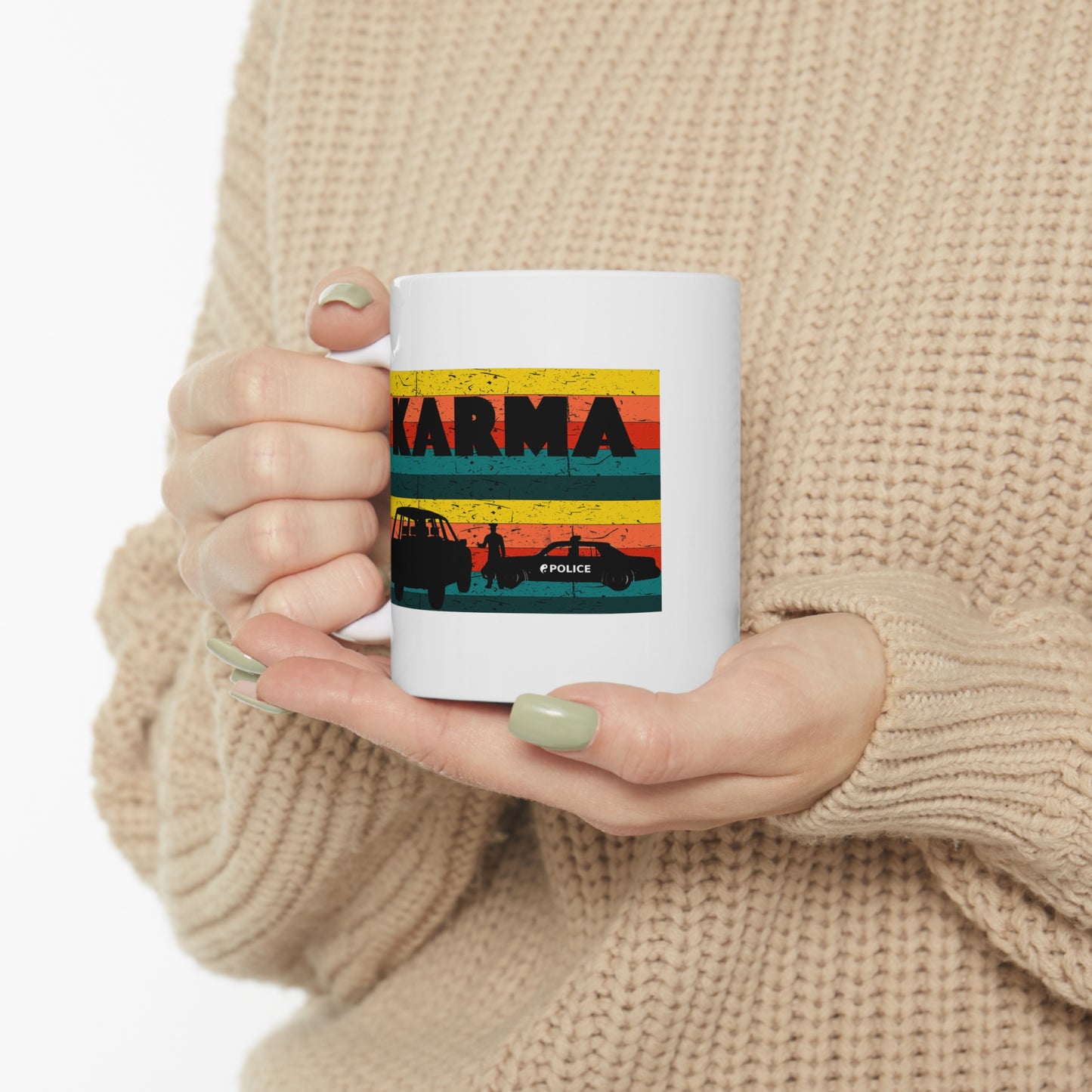 KARMA POLICE Ceramic Mug 11oz