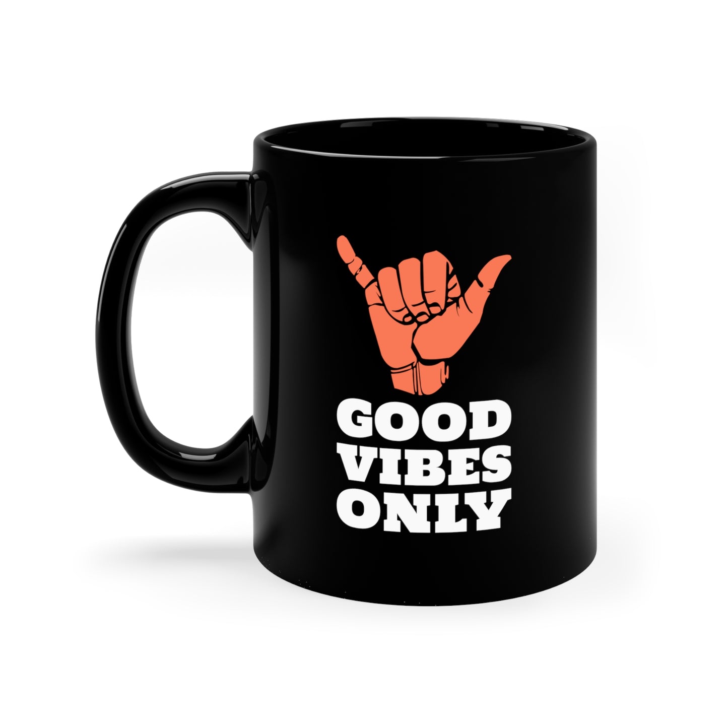 GOOD VIBES ONLY Black mug 11oz