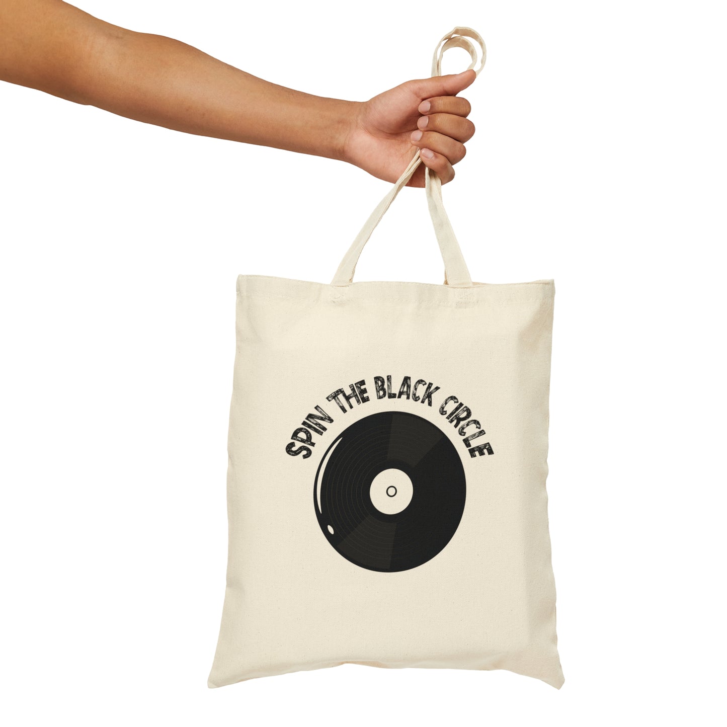 SPIN THE BLACK CIRCLE VINYL Cotton Canvas Tote Bag