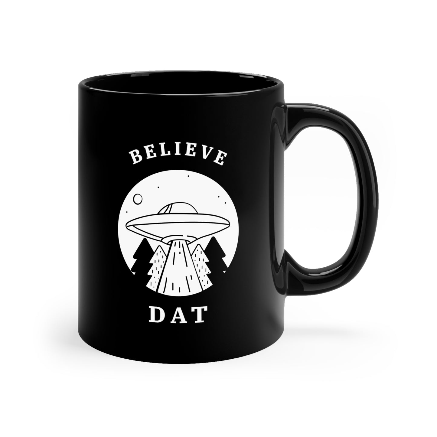 BELIEVE DAT Black mug 11oz