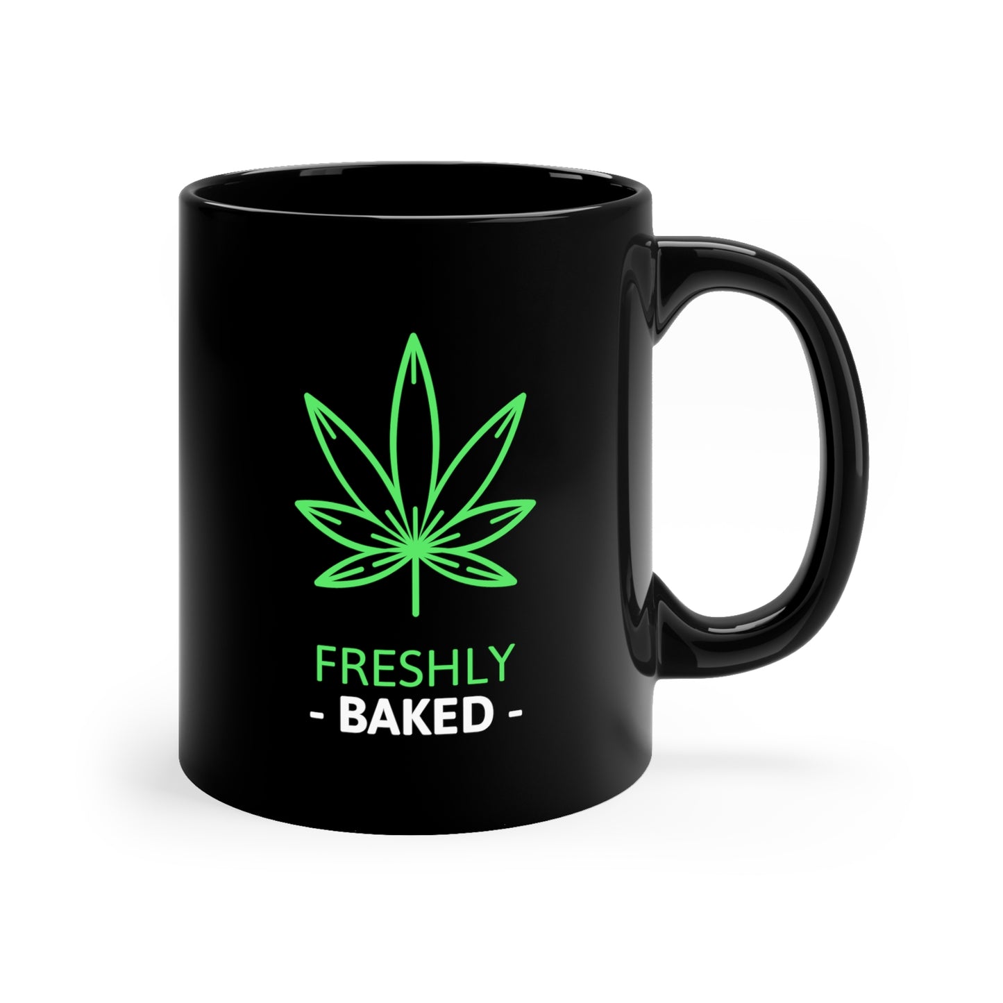 FRESHLY BAKED Black mug 11oz