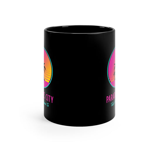 PARADISE CITY Black mug 11oz