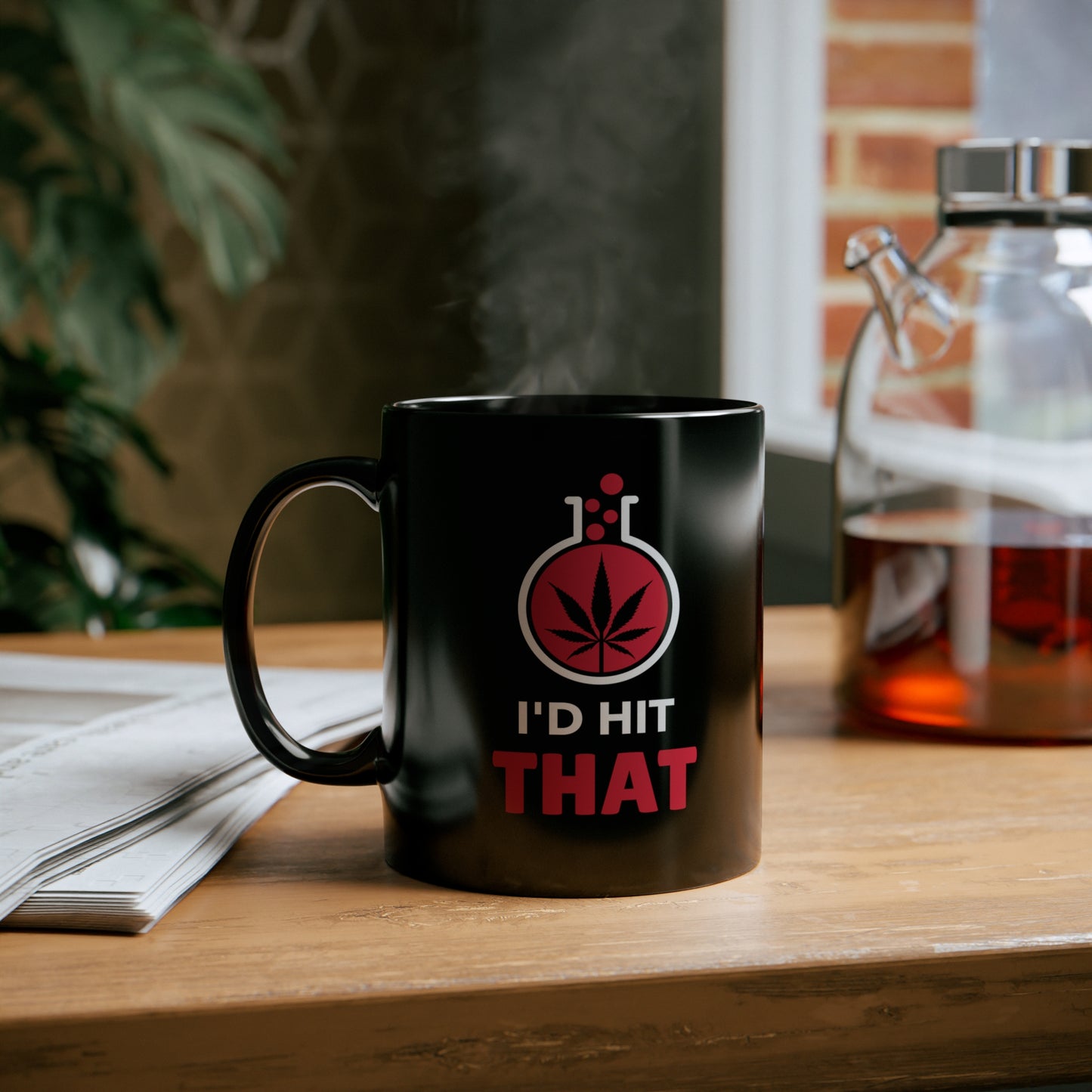 I'D HIT THAT Black mug 11oz