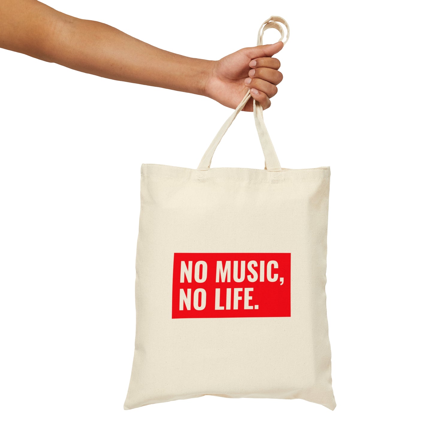 NO MUSIC, NO LIFE VINYL Cotton Canvas Tote Bag