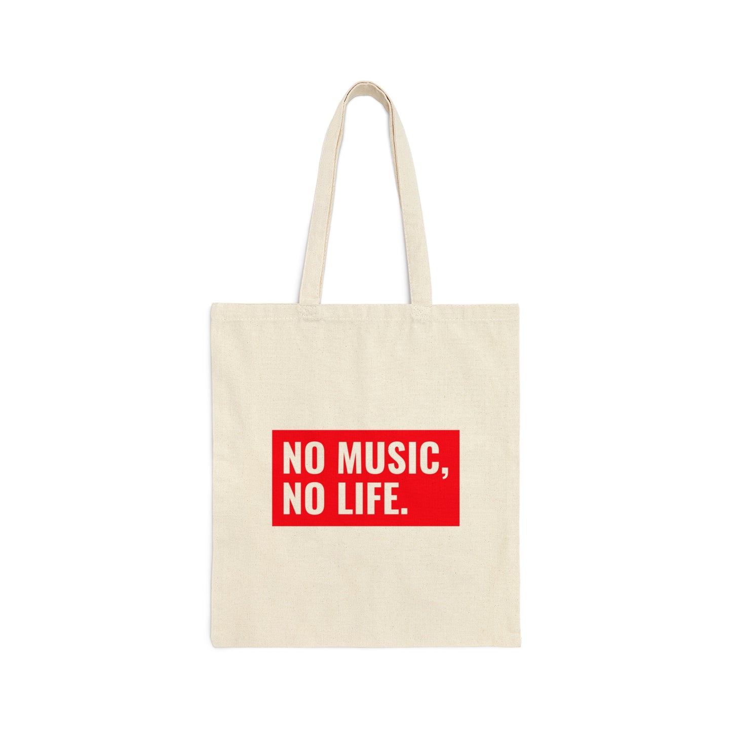NO MUSIC, NO LIFE VINYL Cotton Canvas Tote Bag