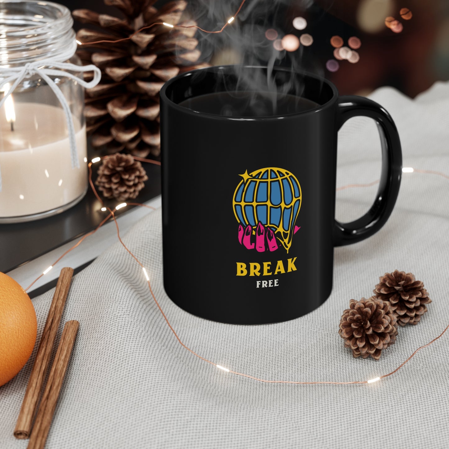 BREAK FREE Black mug 11oz