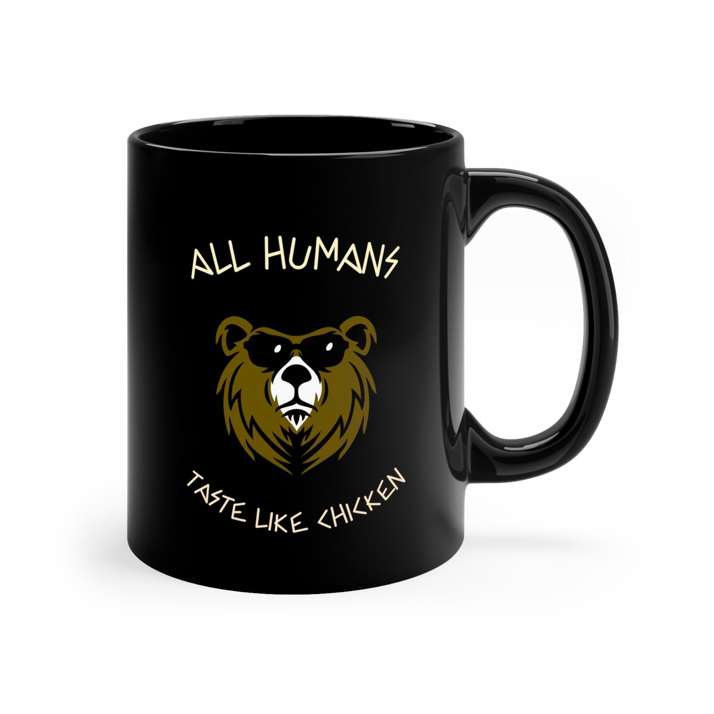 TASTE LIKE CHICKEN Black mug 11oz