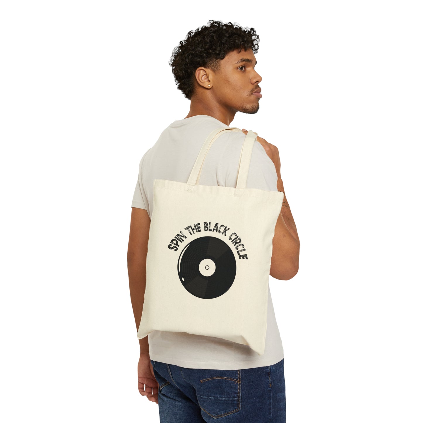 SPIN THE BLACK CIRCLE VINYL Cotton Canvas Tote Bag