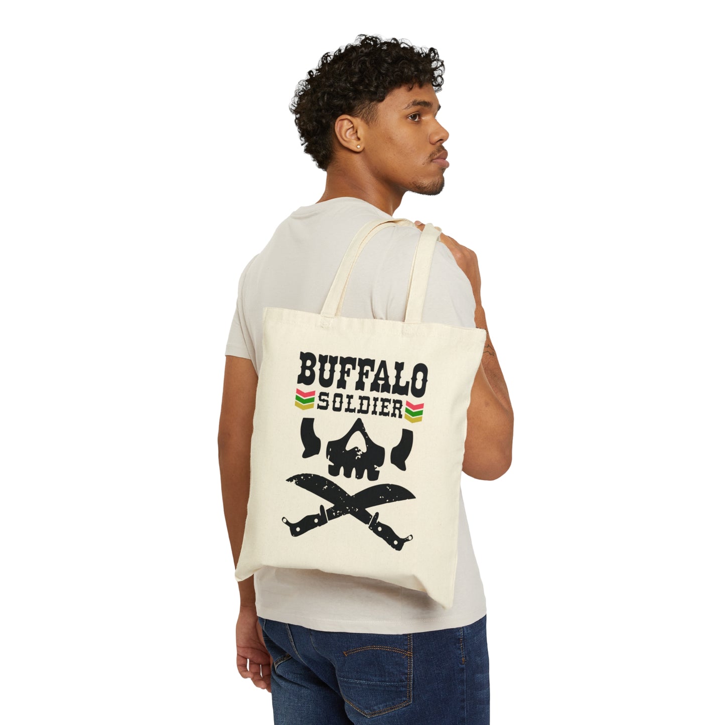 BUFFALO SOLDIER VINYL Cotton Canvas Tote Bag