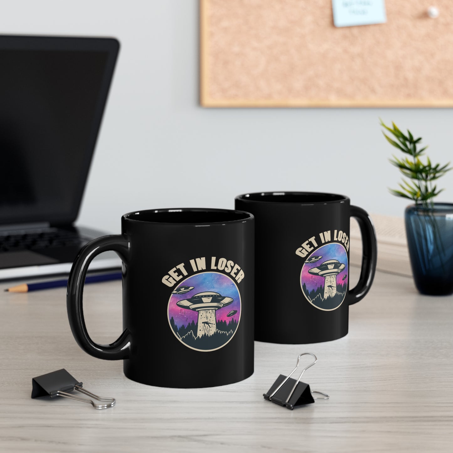 GET IN LOSER Black mug 11oz