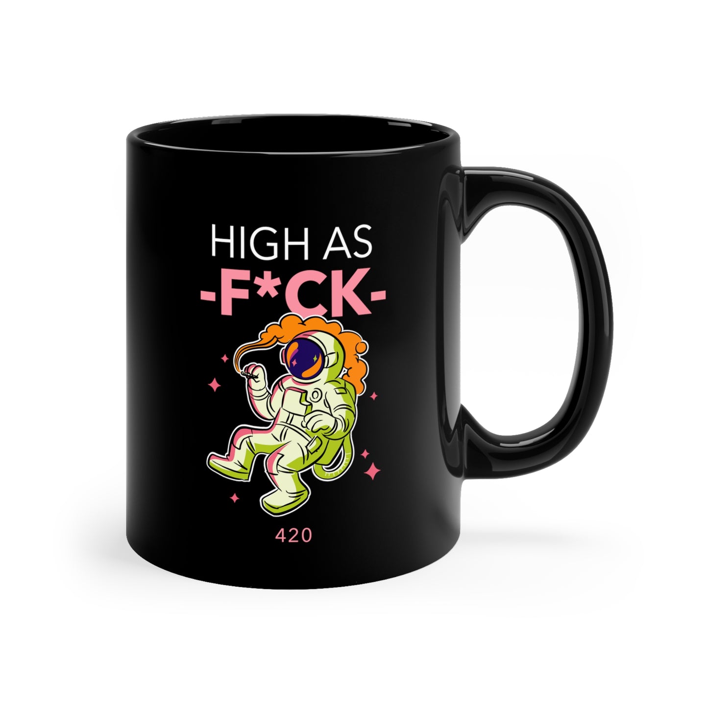 HIGH AS FCUK Black mug 11oz
