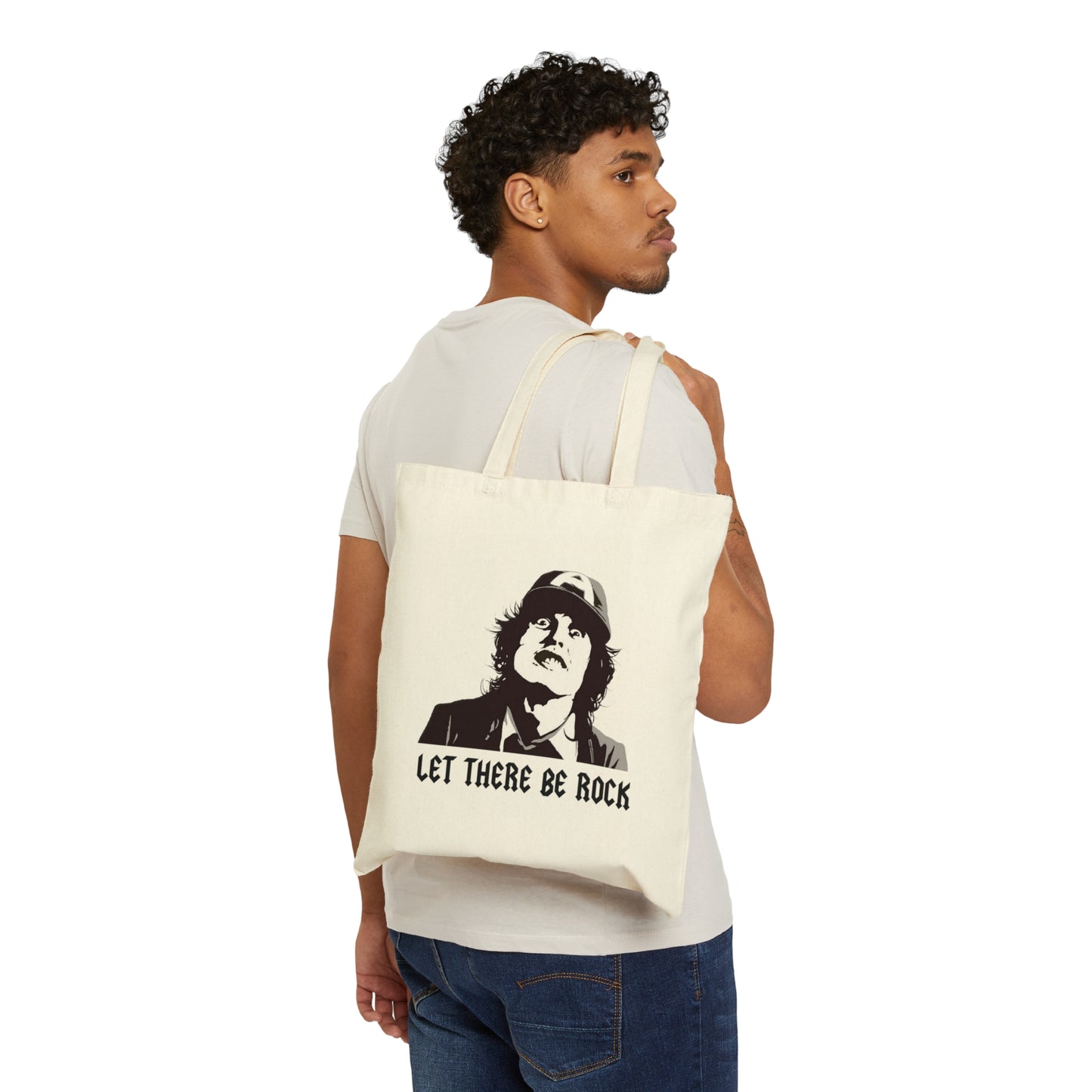 LET THERE BE ROCK VINYL Cotton Canvas Tote Bag
