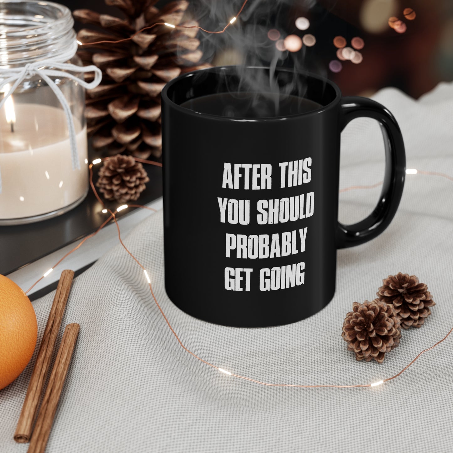 AFTER THIS Black mug 11oz
