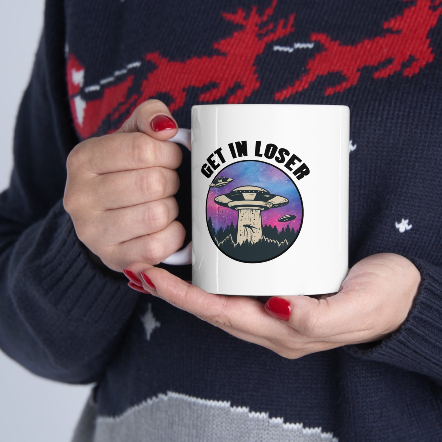 GET IN LOSER White MUG