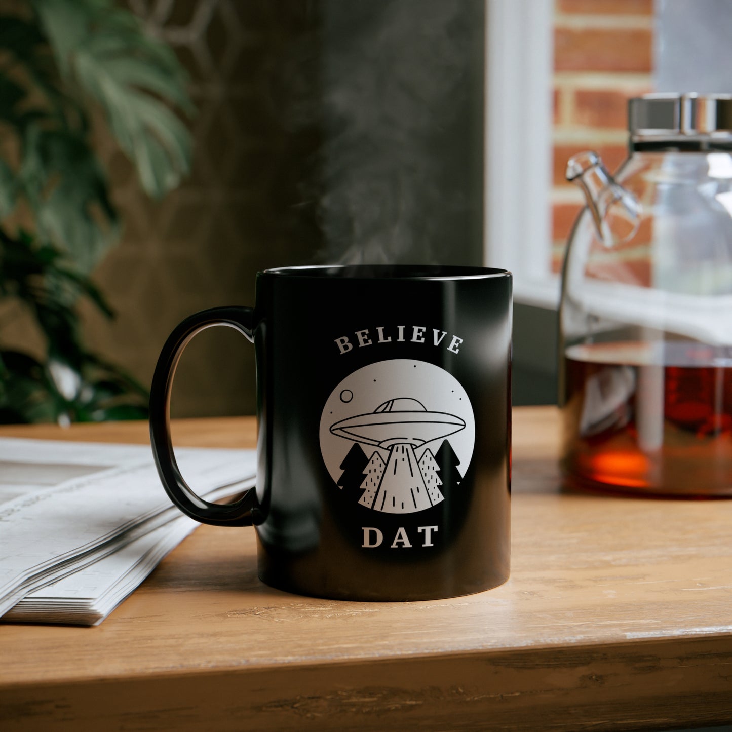 BELIEVE DAT Black mug 11oz