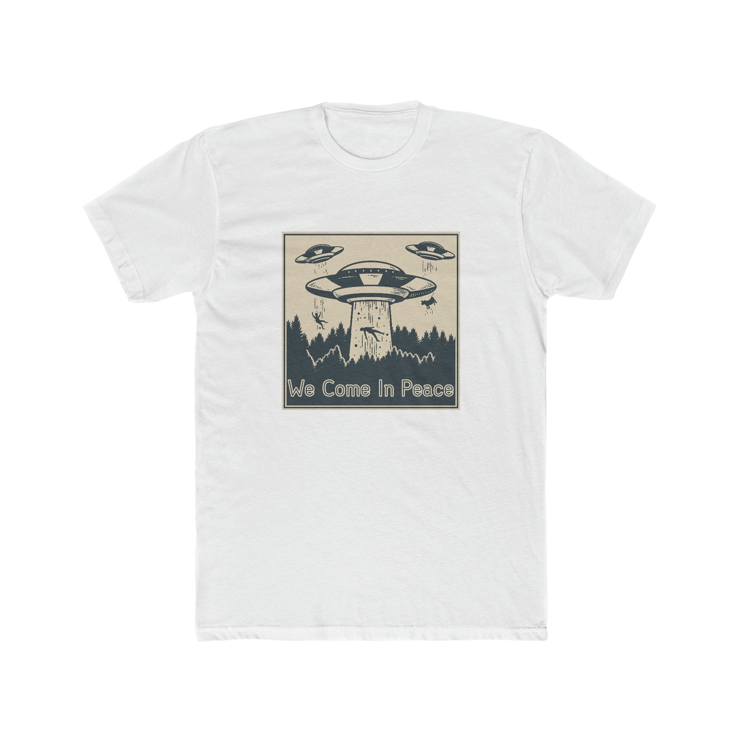 WE COME IN PEACE MEN'S TEE