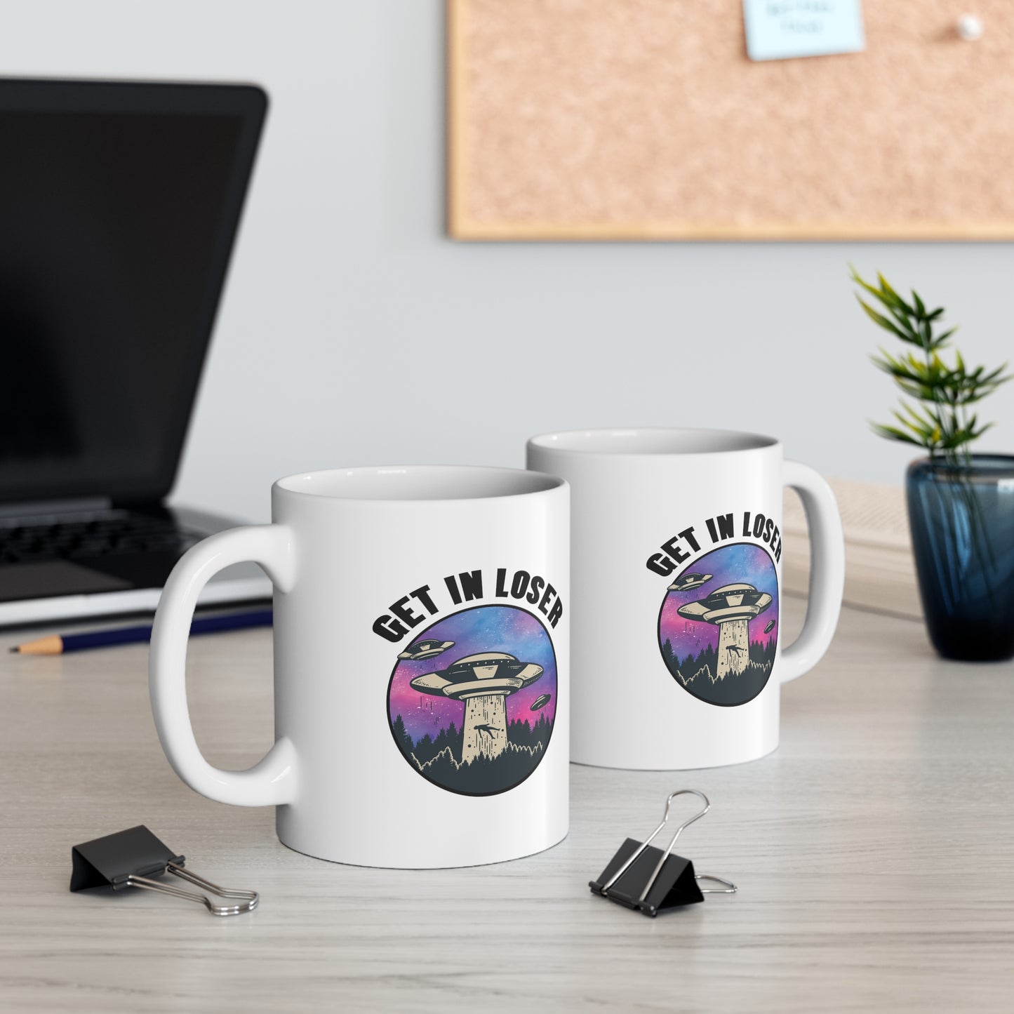GET IN LOSER White MUG