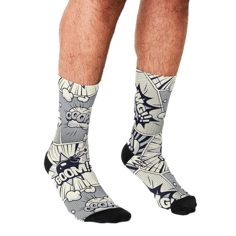 Funny Men's Comic Book Sock