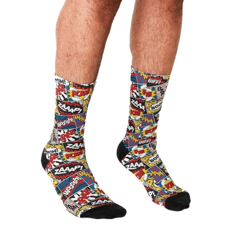 Funny Men's Comic Book Sock