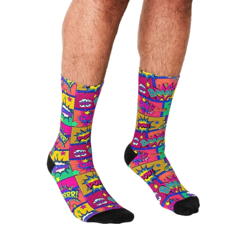 Funny Men's Comic Book Sock