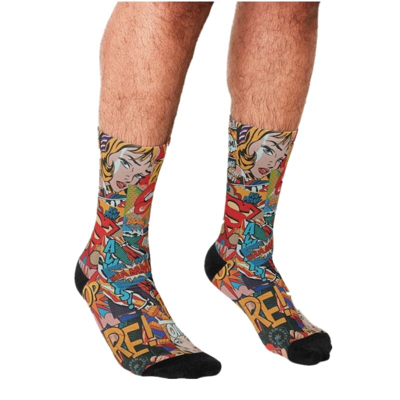 Funny Men's Comic Book Sock