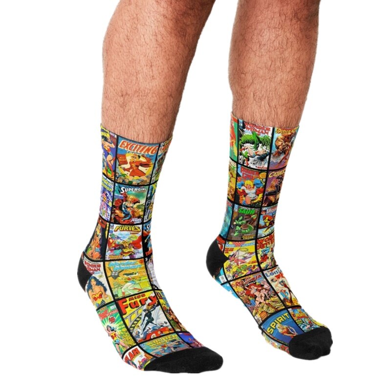 Funny Men's Comic Book Sock