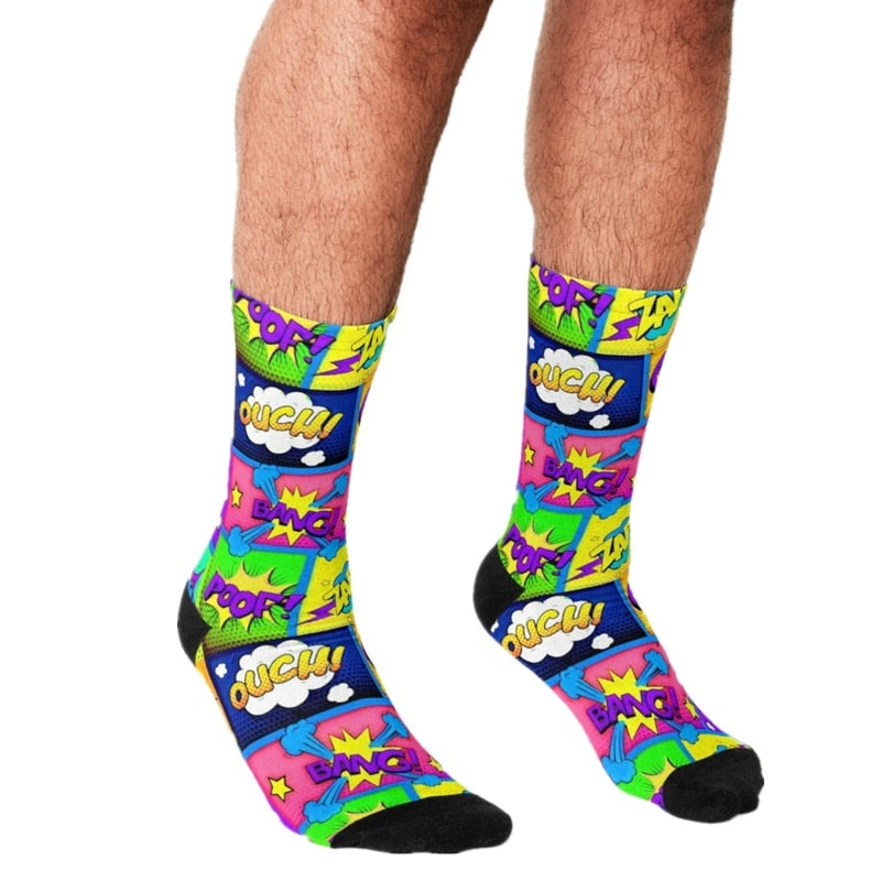 Funny Men's Comic Book Sock