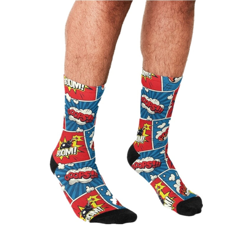 Funny Men's Comic Book Sock