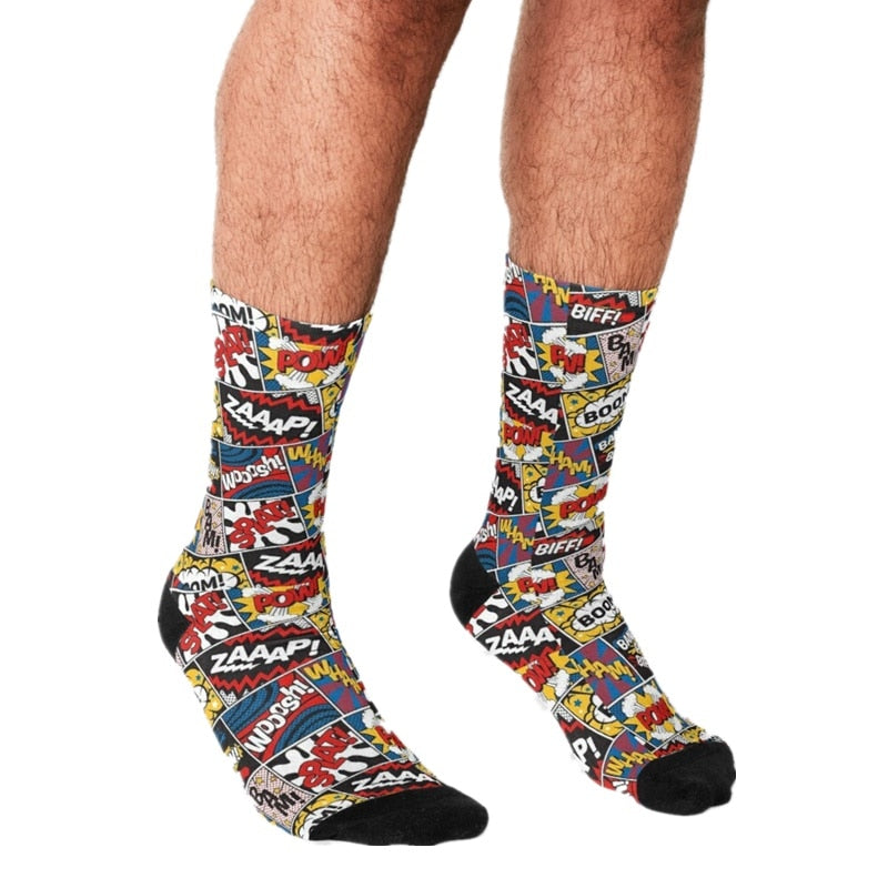 Funny Men's Comic Book Sock