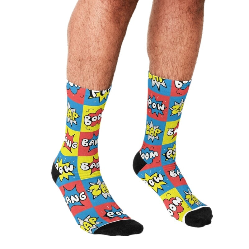Funny Men's Comic Book Sock