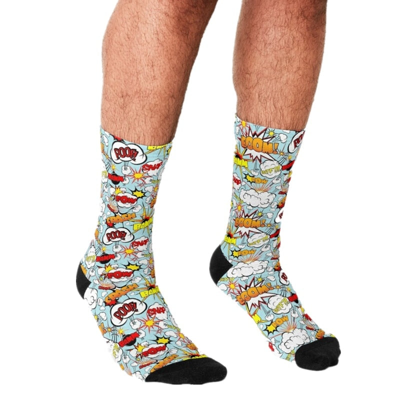 Funny Men's Comic Book Sock