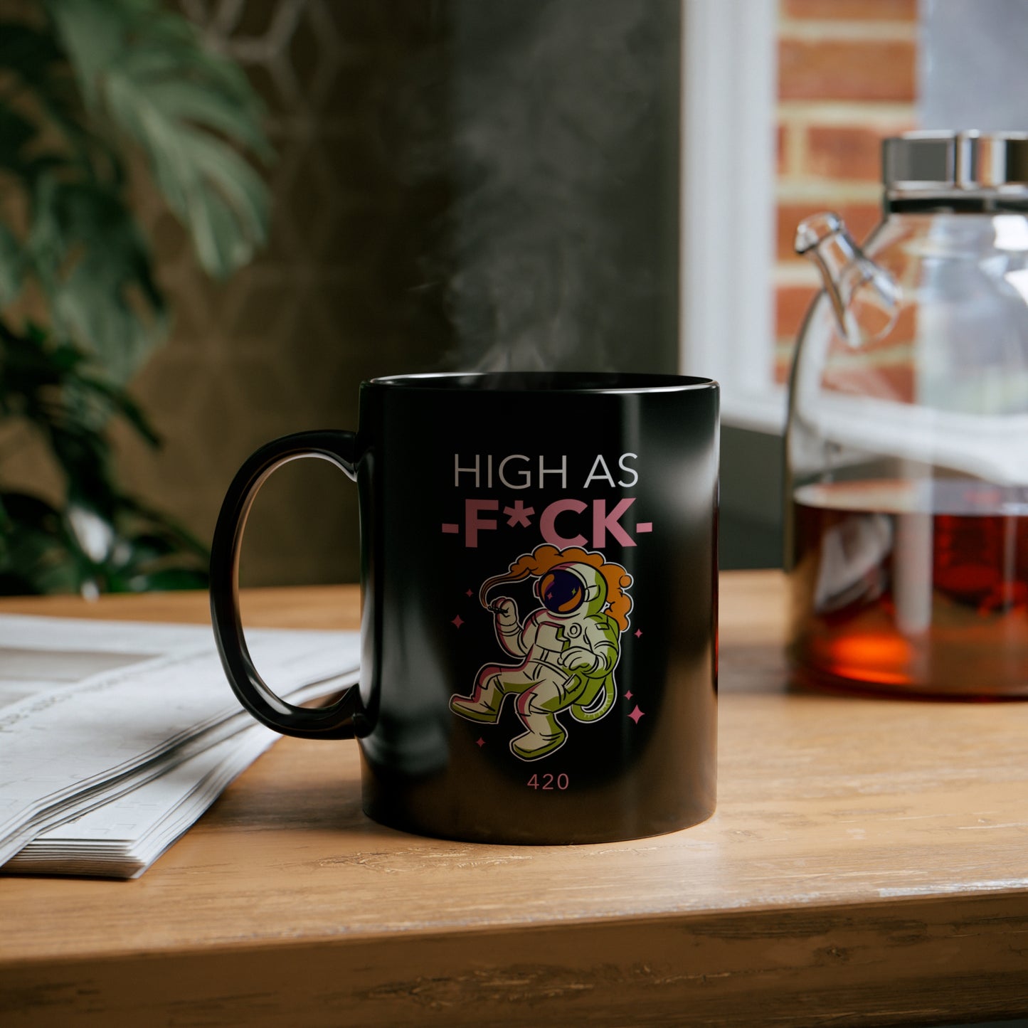 HIGH AS FCUK Black mug 11oz