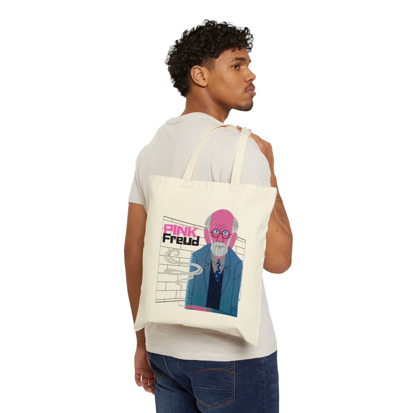 PINK FREUD VINYL Cotton Canvas Tote Bag