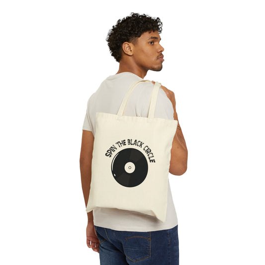 SPIN THE BLACK CIRCLE VINYL Cotton Canvas Tote Bag