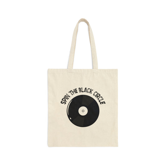SPIN THE BLACK CIRCLE VINYL Cotton Canvas Tote Bag