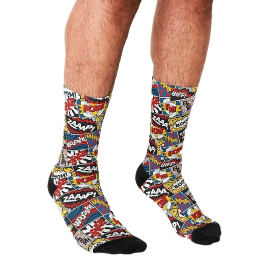 Funny Men's Comic Book Sock